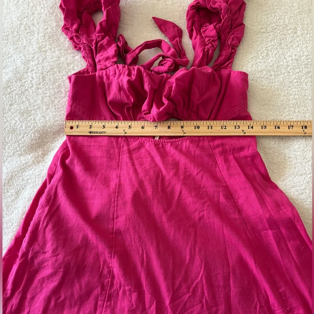 Free People Vibrant Pink Smocked Dress Size XS - Picture 7 of 12